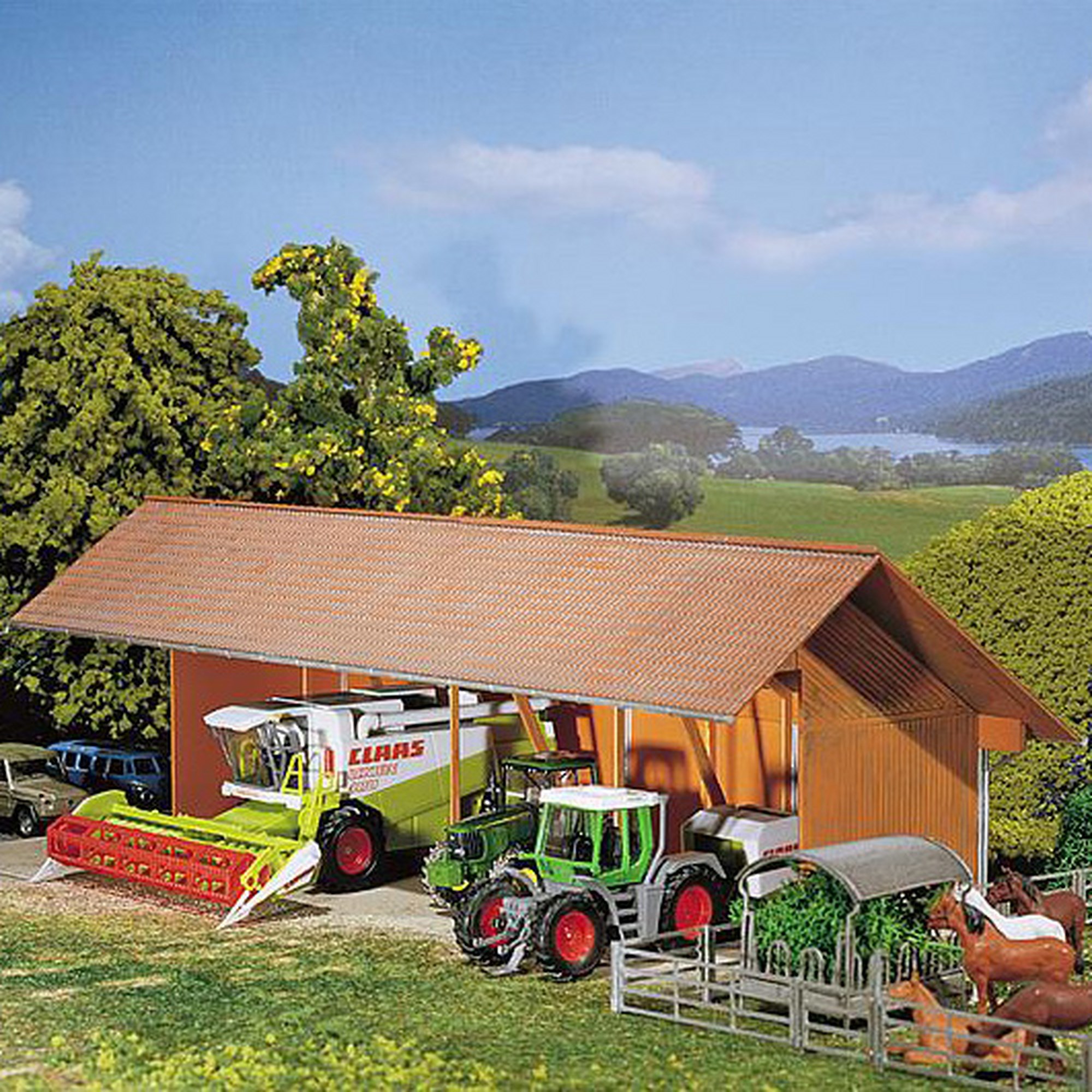 Hangar agricole HO FALLER 130521 modelisme ferroviaire diorama