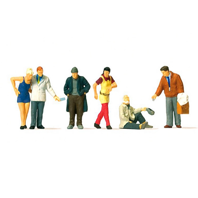 6 Personnages urbains- HO 1/87 - PREISER 10591