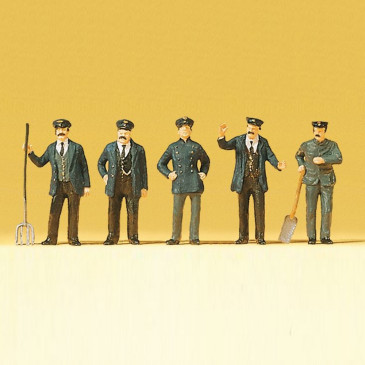 5 employés ferroviaire - HO 1/87 - PREISER 12191