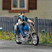 Couple en balade sur Moto Custom-HO 1/87-BUSCH 7860