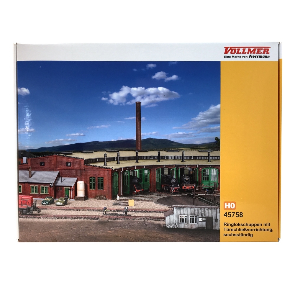 Vollmer 45758 Rotonde H0 6 Voies - Maquette Train Miniature Avec Mécanisme Portes