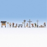 Set de 6 figurines + accessoires thème Montagne-HO 1/87-NOCH 16210