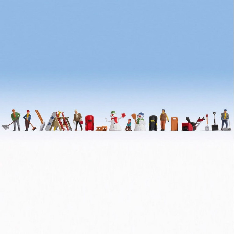 Set de 6 figurines + accessoires thème Hiver-HO 1/87-NOCH 16220