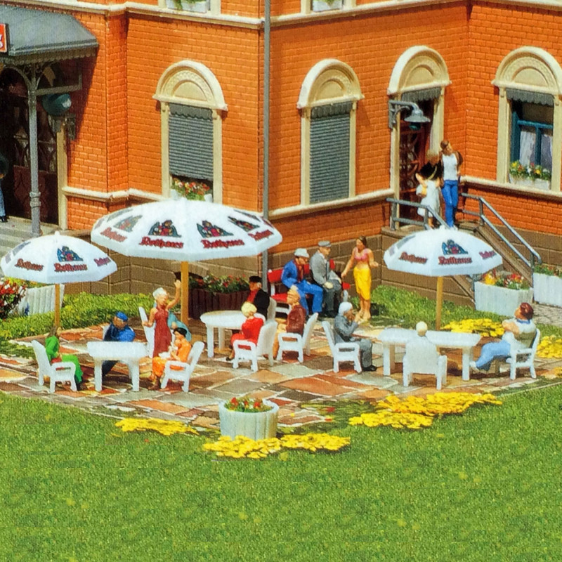 Tables et chaises de jardin HO FALLER 180439 modelisme ferroviaire  neuf FALLER