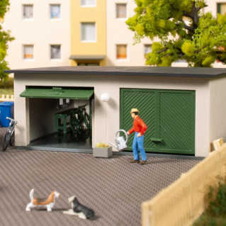 Garage double + accessoires-HO 1/87-AUHAGEN 11456