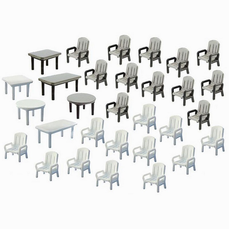 Set 6 tables et 24 chaises de jardin-HO-1/87-FALLER 180439 