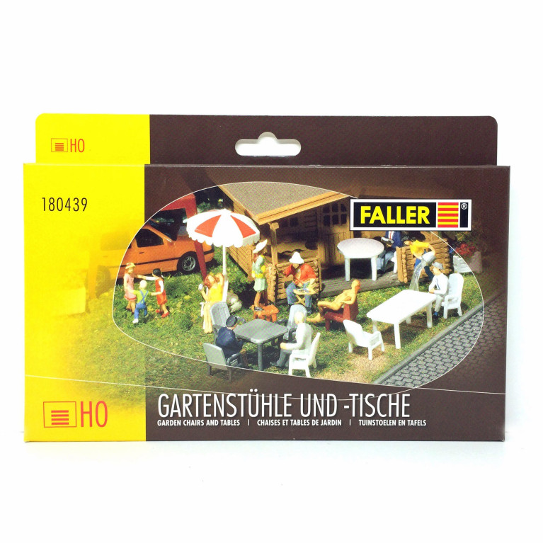 Tables et chaises de jardin HO FALLER 180439 modelisme ferroviaire  neuf FALLER