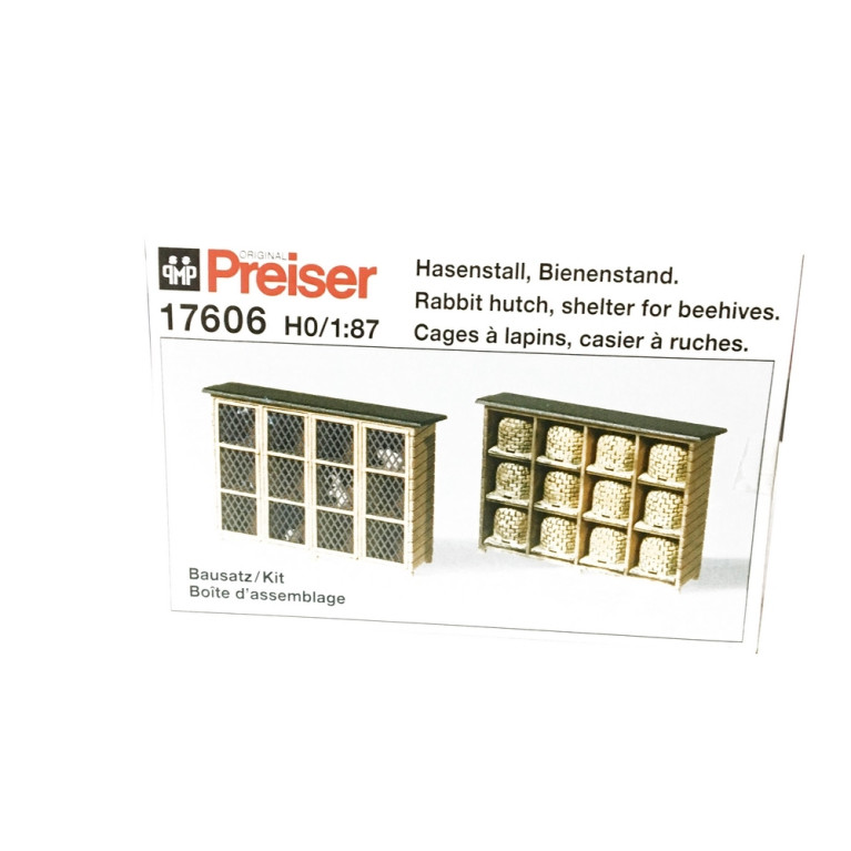 Cages à Lapins et Casiers à Ruches-HO 1/87-PREISER 17606 Cages à Lapins et Casiers à Ruches-HO 1/87-PREISER 17606