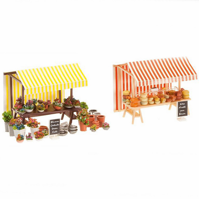 Stands fleurs et fromages HO FALLER 180614 modelisme ferroviaire  neuf FALLER