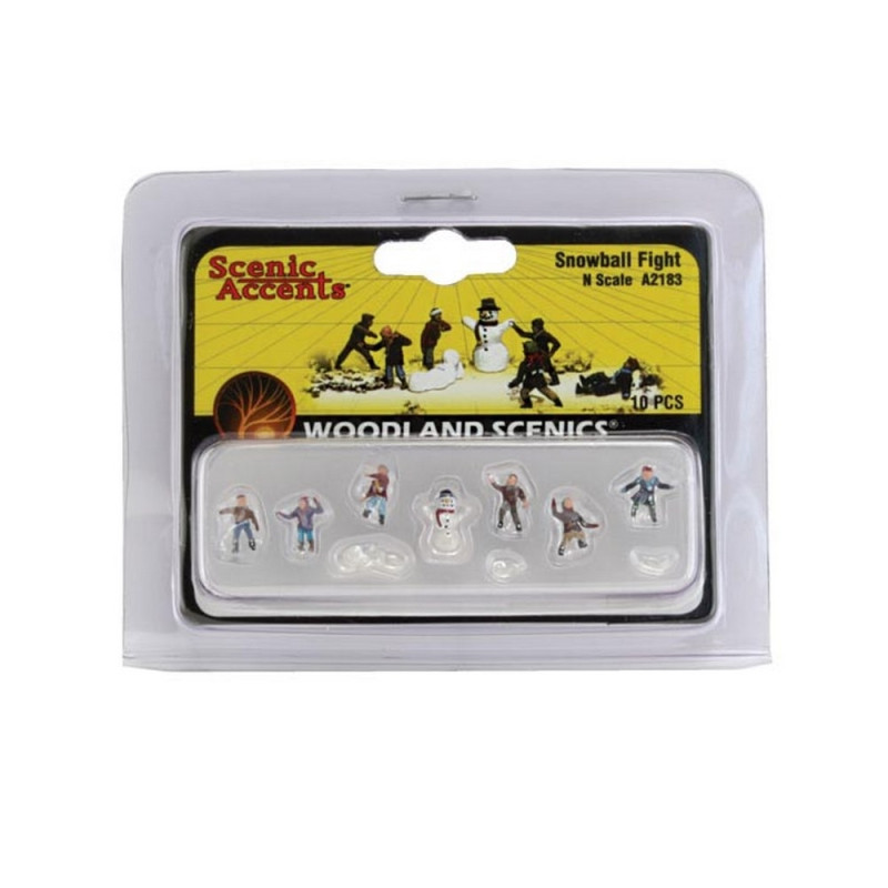 6 enfants + 1 Bonhomme de neige-N 1/160-WOODLAND SCENICS A2183