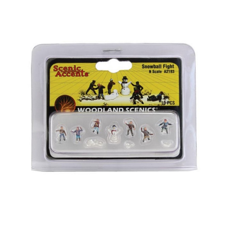 6 enfants + 1 Bonhomme de neige-N 1/160-WOODLAND SCENICS A2183
