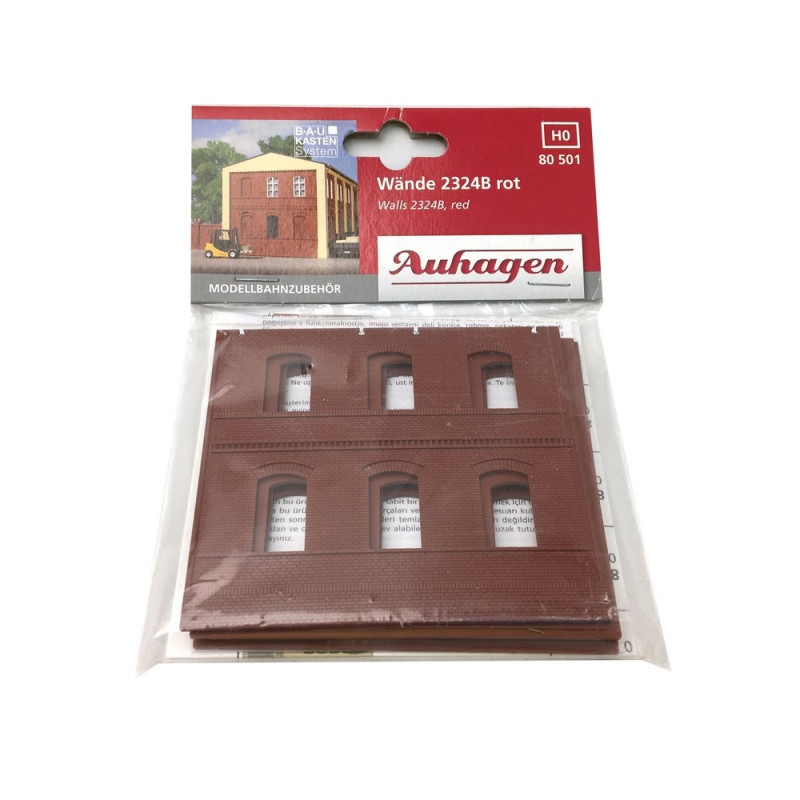4 Murs avec ouvertures de fenêtres 94 x 86 mm - HO 1/87 - AUHAGEN 80501