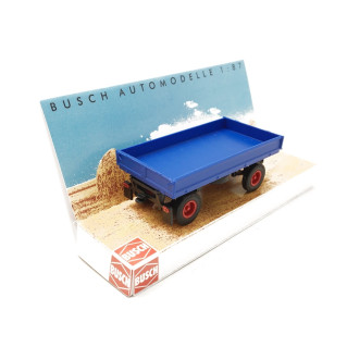 Remorque HW60 Bleue Pneus Route - HO 1/87 - BUSCH 53001