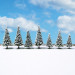 7 Sapins enneigés 8 - 12 cm de haut-HO 1/87-NOCH 25087