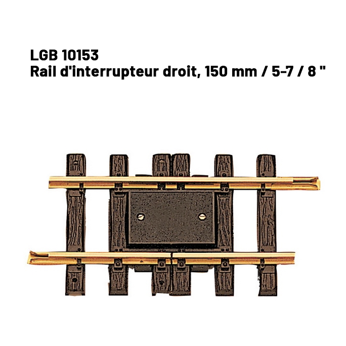 Rail d'interrupteur droit 150 mm train de jardin -G-1/22.5-LGB 10153
