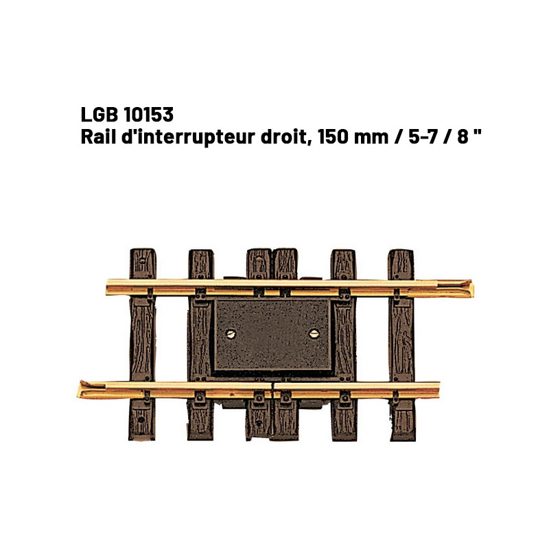 Rail d'interrupteur droit 150 mm train de jardin -G-1/22.5-LGB 10153