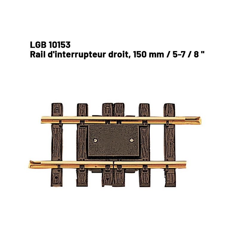 Rail d'interrupteur droit 150 mm train de jardin -G-1/22.5-LGB 10153