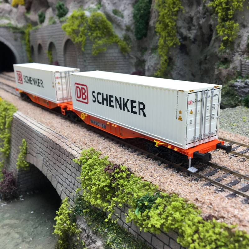 Wagon articulé Kangourou Wascosa / DB Schenker-HO 1/87-Mehano 58957