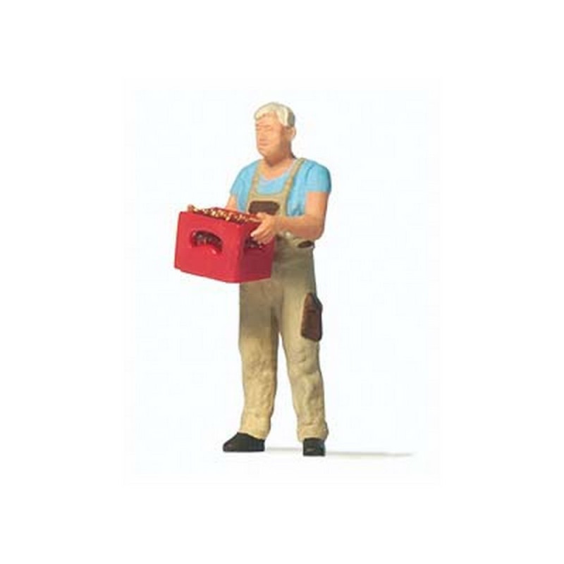 Homme portant une caisse-HO 1/87-PREISER 28234