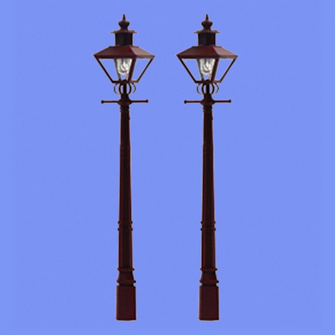 2 lampadaires classiques-HO 1/87-MABAR 60186HO