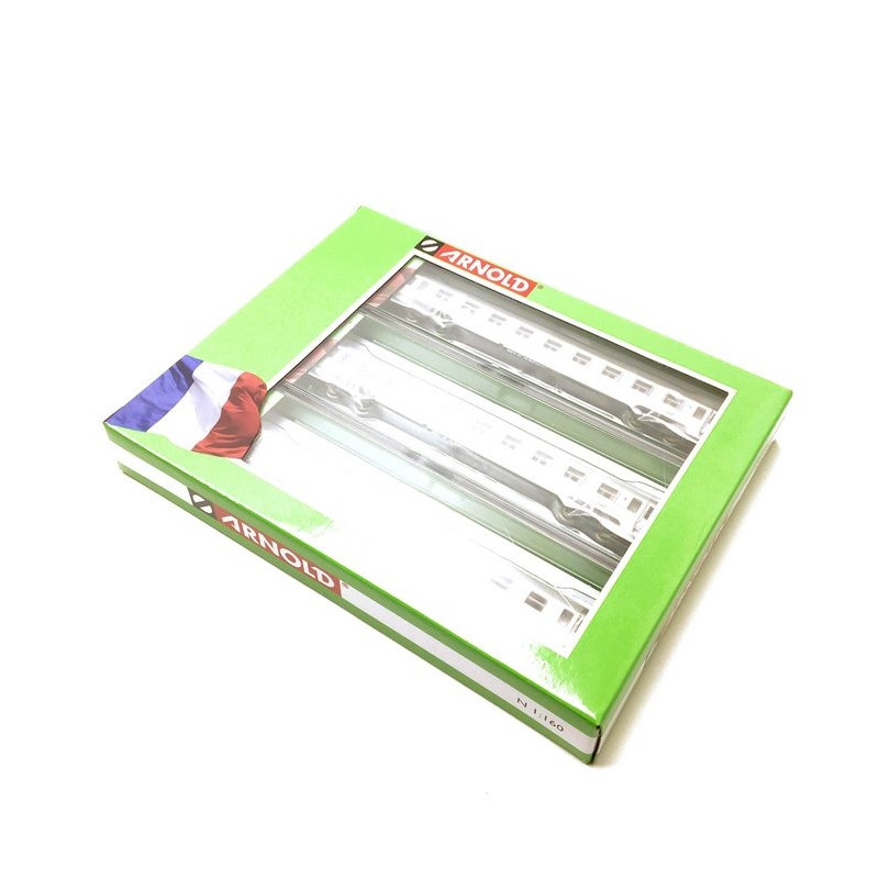 3 voitures Inox "La Mouette" Ep III SNCF - N 1/160 - ARNOLD HN4322