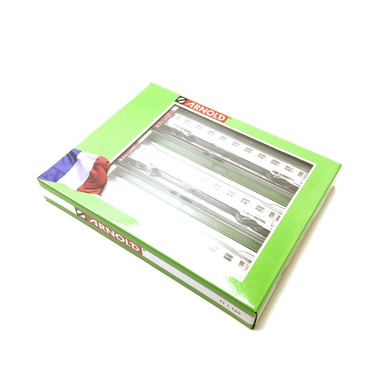 3 voitures Inox "La Mouette" Ep III SNCF - N 1/160 - ARNOLD HN4322