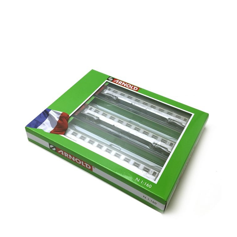 3 voitures Inox "Train Rapide" Ep III SNCF - N 1/160 - ARNOLD HN4321