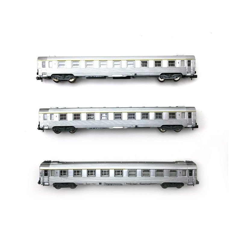 3 voitures Inox "Train Rapide" Ep III SNCF - N 1/160 - ARNOLD HN4321