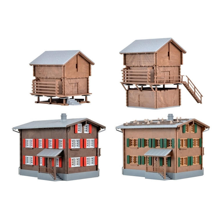 Coffret de 4 bâtiments Walserdorf-HO-1/87-KIBRI 39495