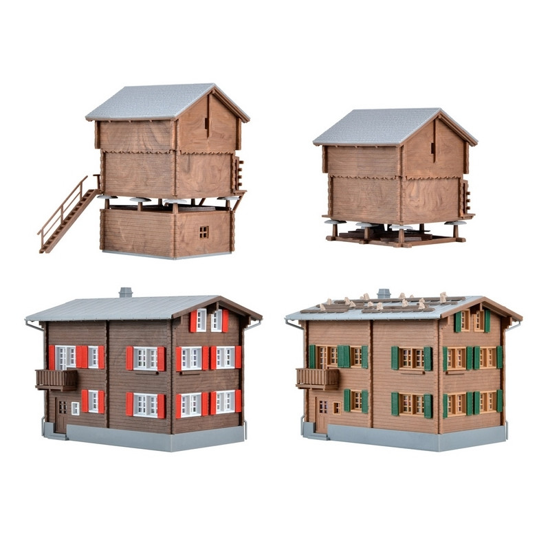 Coffret de 4 bâtiments Walserdorf-HO-1/87-KIBRI 39495
