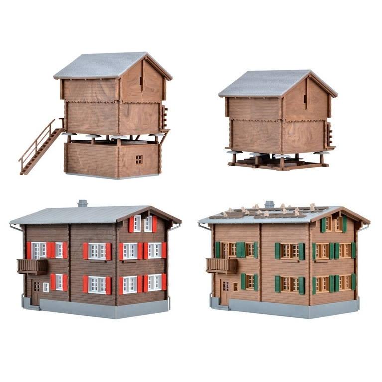 Coffret de 4 bâtiments Walserdorf-HO-1/87-KIBRI 39495