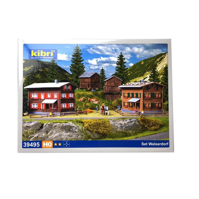 Coffret de 4 bâtiments Walserdorf-HO-1/87-KIBRI 39495