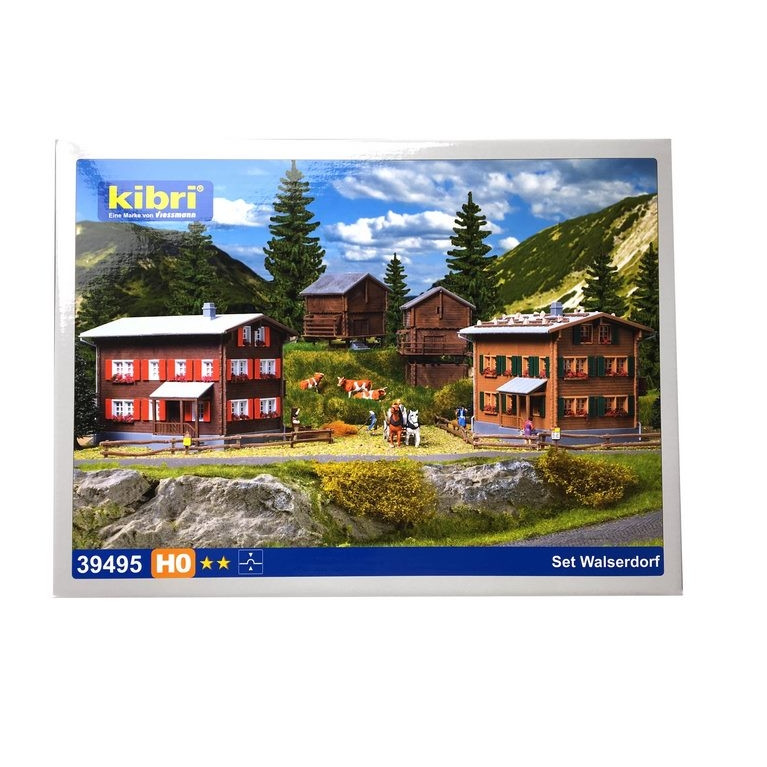 Coffret de 4 bâtiments Walserdorf-HO-1/87-KIBRI 39495