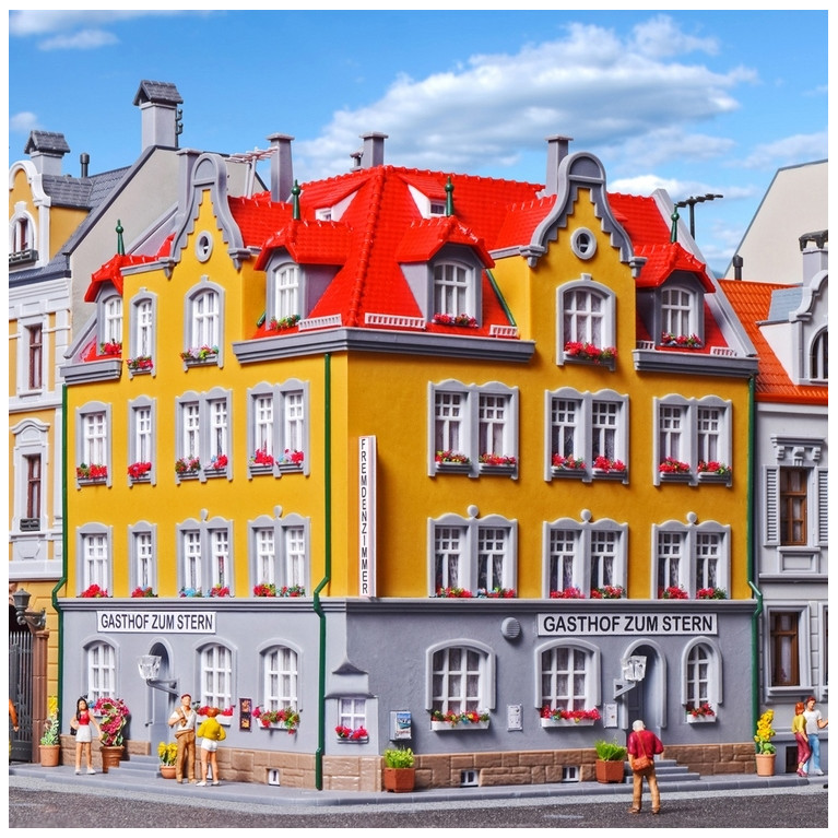 Maison d'angle avec kit d'éclairage-HO 1/87-KIBRI 38350
