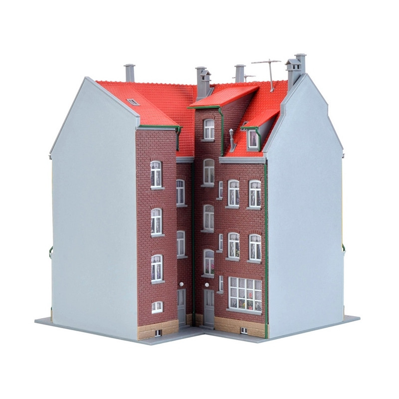 Maison d'angle avec kit d'éclairage-HO 1/87-KIBRI 38350