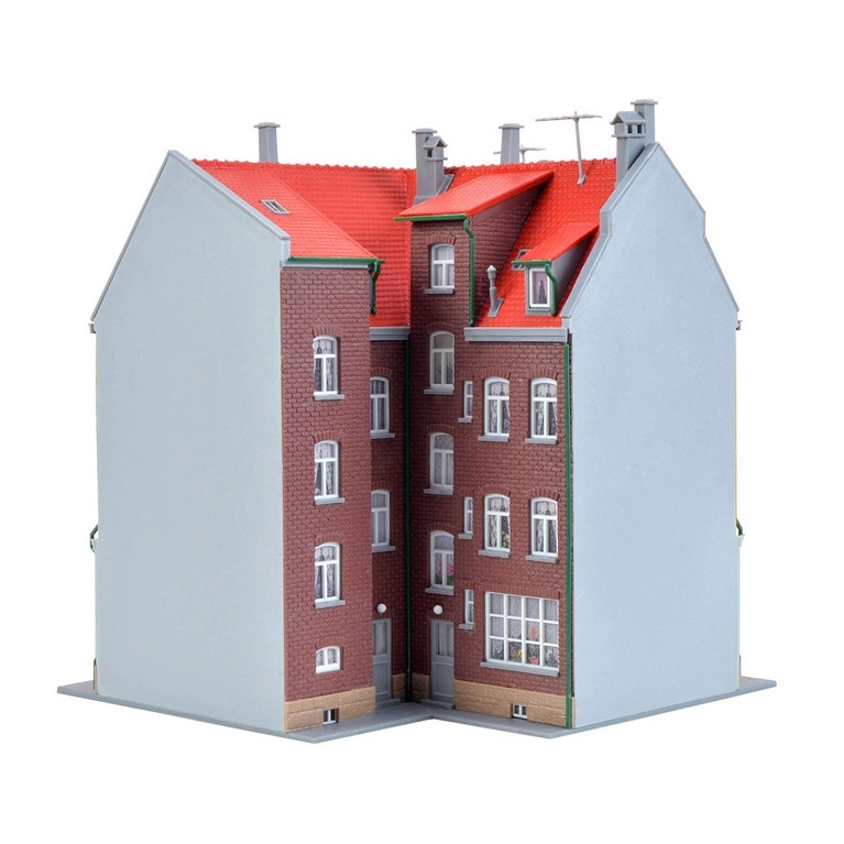 Maison d'angle avec kit d'éclairage-HO 1/87-KIBRI 38350