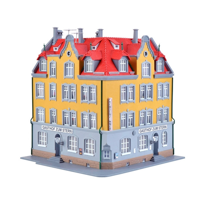 Maison d'angle avec kit d'éclairage-HO 1/87-KIBRI 38350