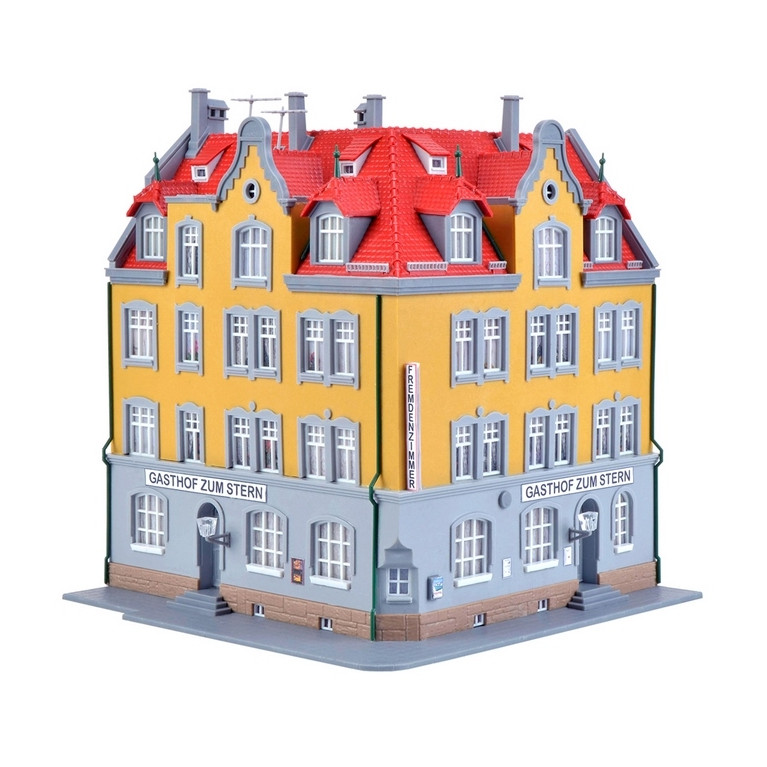 Maison d'angle avec kit d'éclairage-HO 1/87-KIBRI 38350