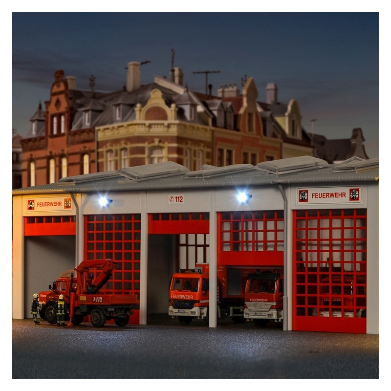 Caserne pour véhicules de Pompiers-HO 1/87-KIBRI 39219