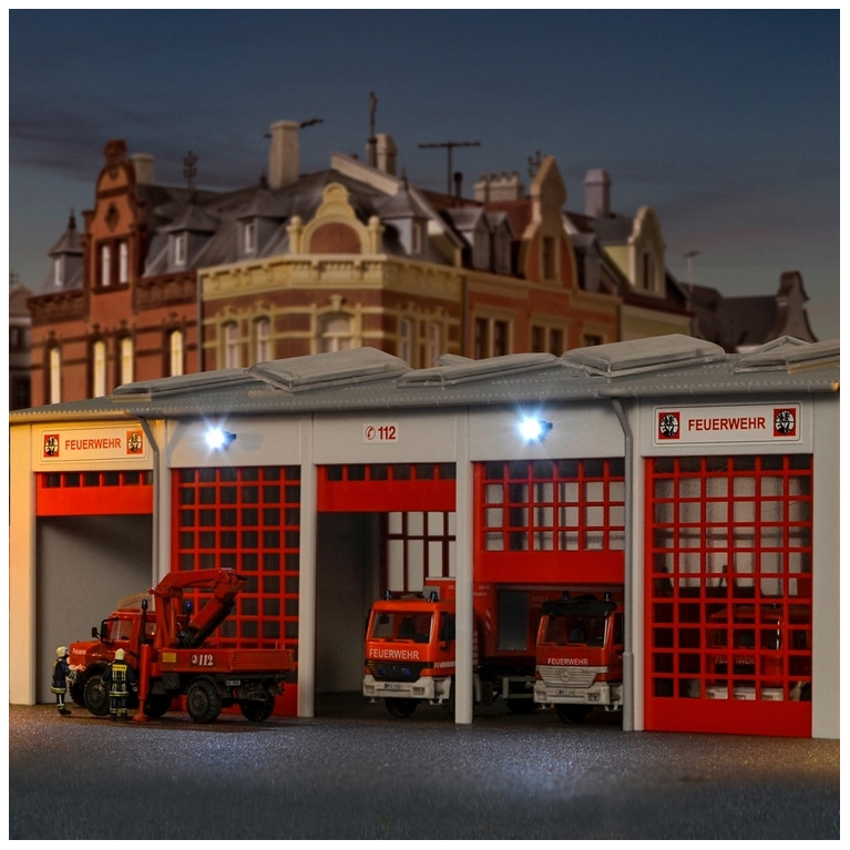 Caserne pour véhicules de Pompiers-HO 1/87-KIBRI 39219