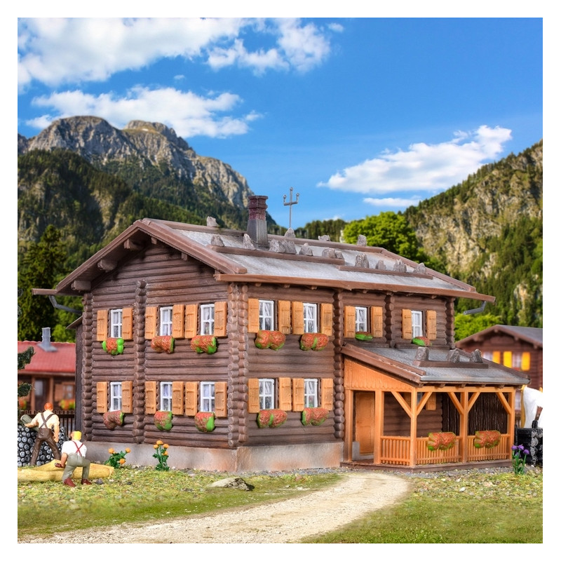 Grand chalet avec kit d'éclairage Led-HO 1/87-KIBRI 38004