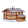 Grand chalet avec kit d'éclairage Led-HO 1/87-KIBRI 38004