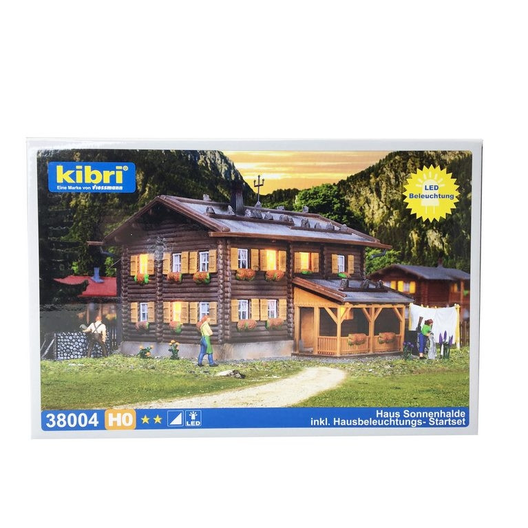 Grand chalet avec kit d'éclairage Led-HO 1/87-KIBRI 38004