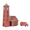 Petite Caserne de pompiers + camion Ford FK 2500-HO 1/87-KIBRI 39210