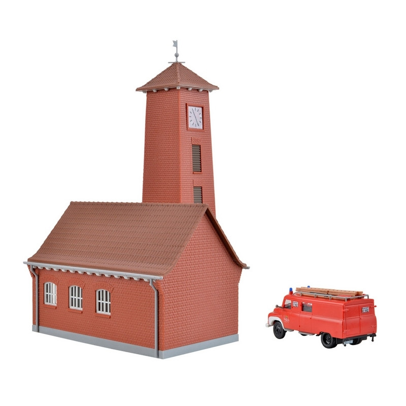 Petite Caserne de pompiers + camion Ford FK 2500-HO 1/87-KIBRI 39210