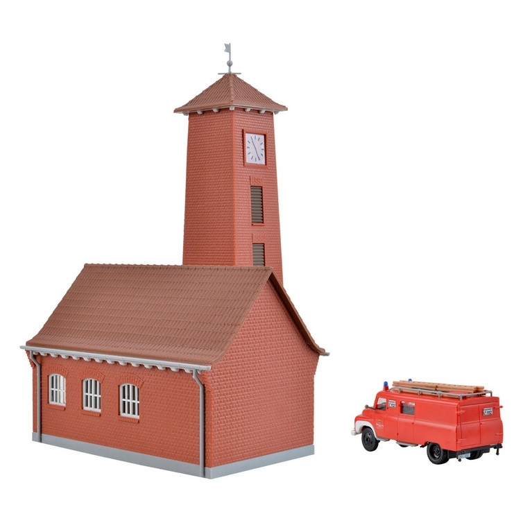Petite Caserne de pompiers + camion Ford FK 2500-HO 1/87-KIBRI 39210
