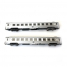 2 voitures INOX B10 Ep IV SNCF-HO 1/87-JOUEF HJ4137