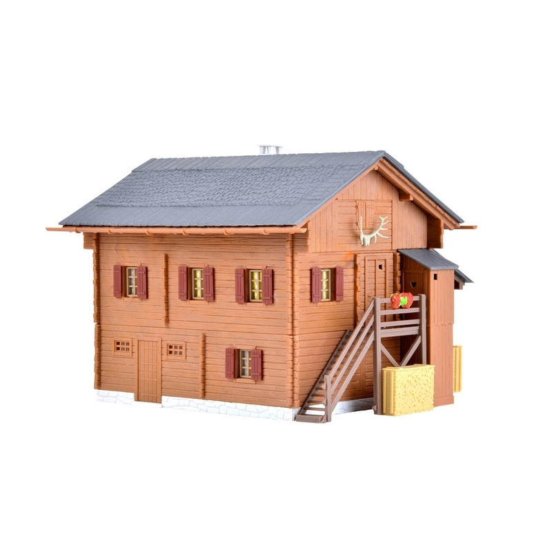 Chalet avec kit d'éclairage Led-HO 1/87-KIBRI 38011