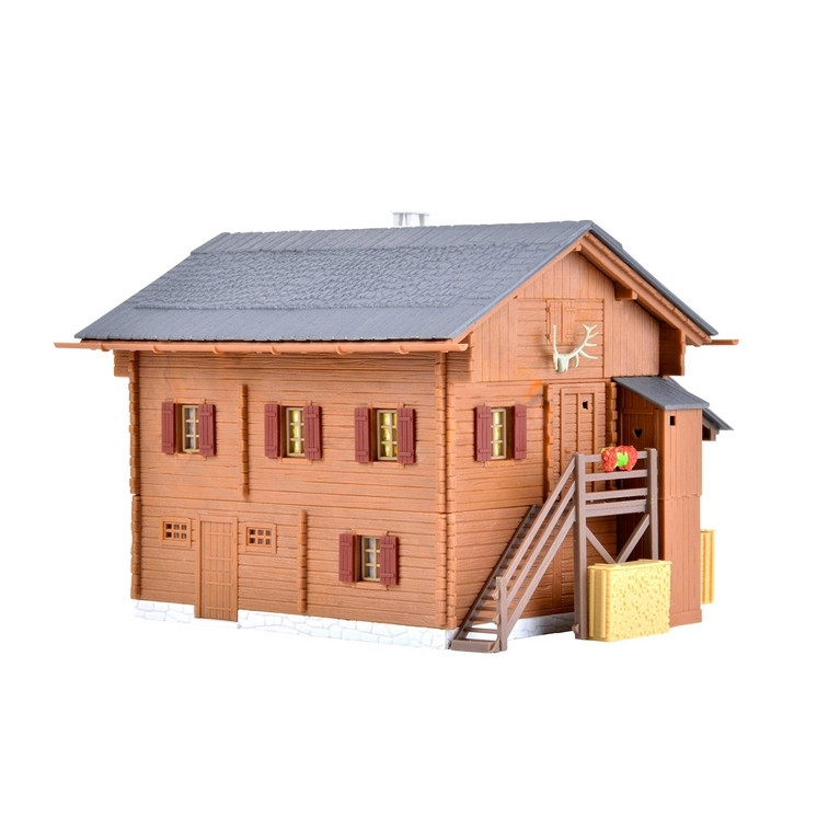 Chalet avec kit d'éclairage Led-HO 1/87-KIBRI 38011