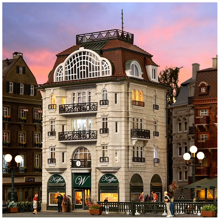 Bâtiment avec Café/Pâtisserie-HO 1/87-VOLLMER 43618